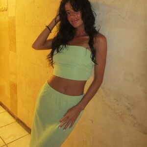 Green Tube Top and Skirt Set